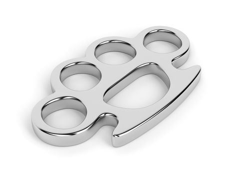 Brass knuckles on white background