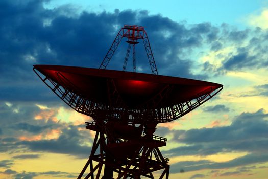 Space Radio Observatory on the night sky