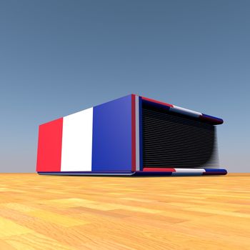 Book with French flag on cover, 3d render