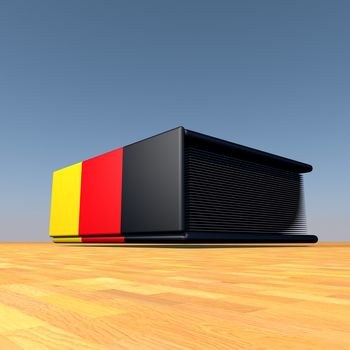 Book with German flag on cover, 3d render