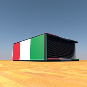 Book with Italian flag on cover, 3d render