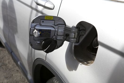 The Modern car at gas Petrol Filling Station