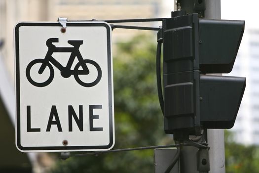 Bicycle Cycle Lane in the City