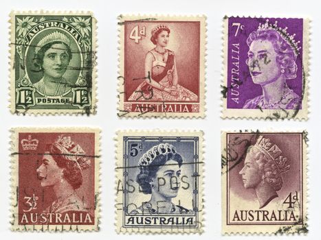 Queen Elizabeth, Prince Charles and Lady Diana Spencer Stamps

Australia - 1950 - 2000: Queen Elizabeth, Prince Charles and Lady Diana Spencer Assortment of stamps printed in Australia. Different stages of her reign and dates