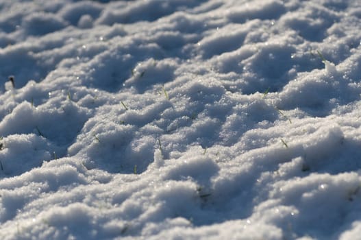 winter background - snow texture closeup