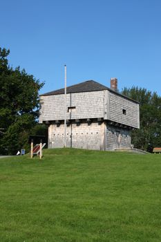 Blockhouse located on the waterfront of St. Andrews by the Sea in the Maritimes, New Brunswick, Canada