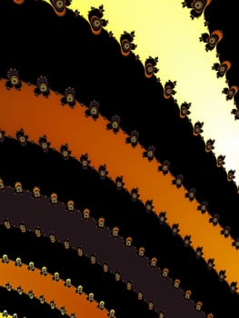 Digital computer graphic - rendering. Patterned fractal background with stripes for design.