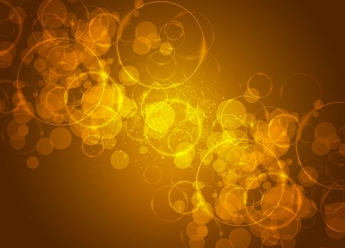 Stylized abstract background with motion glowing circles