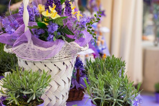 Close up of lavender flowers in the fiorist shop
