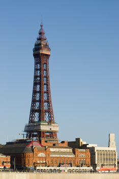 Blackpool Tower, Blackpool, England is a Victorian steel lattice tower on the waterfront of the town and a well known historical landmark