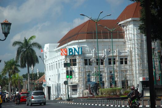 Yogyakarta, Indonesia - September 23, 2011: Scenery of famous Malioboro street in Yogyakarta-Indonesia.