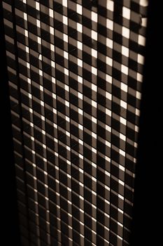 Black squares, white lines, abstract pattern