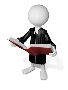 abstract illustration of a lawyer with a book