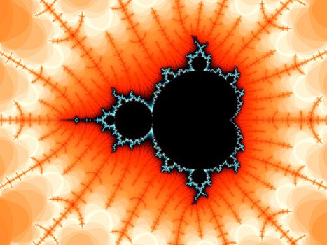 Digital computer graphic - rendering. Patterned  background with fractal Mandelbrot for design.