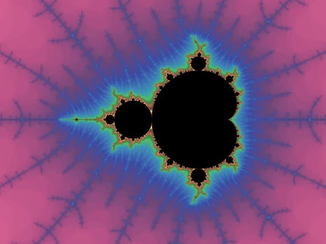 Digital computer graphic - rendering. Patterned  background with fractal Mandelbrot for design.