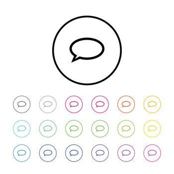 Icon Illustration with 18 Color Variations - Speech Bubble