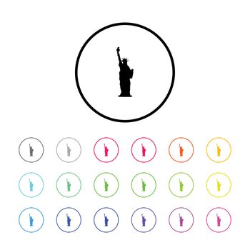 Icon Illustration with 18 Color Variations - Statue of Liberty
