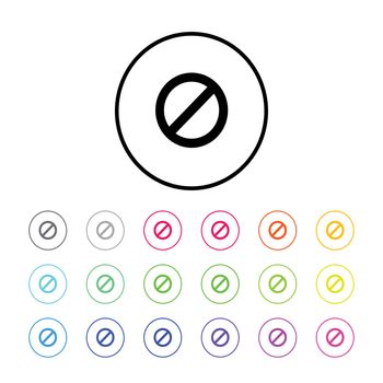 Icon Illustration with 18 Color Variations - Stop Sign