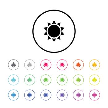Icon Illustration with 18 Color Variations - Sun