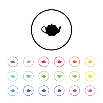 Icon Illustration with 18 Color Variations - Teapot