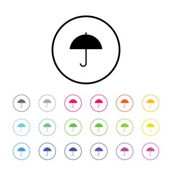 Icon Illustration with 18 Color Variations - Umbrella