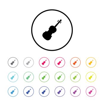 Icon Illustration with 18 Color Variations - Violin