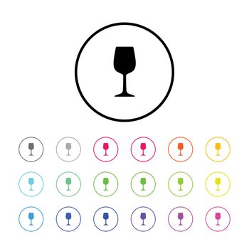 Icon Illustration with 18 Color Variations - Wine Glass