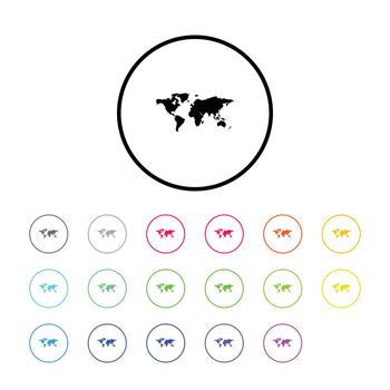 Icon Illustration with 18 Color Variations - World