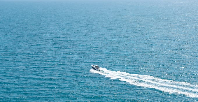 Motor boat at sea