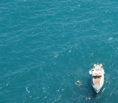 Motor boat at sea