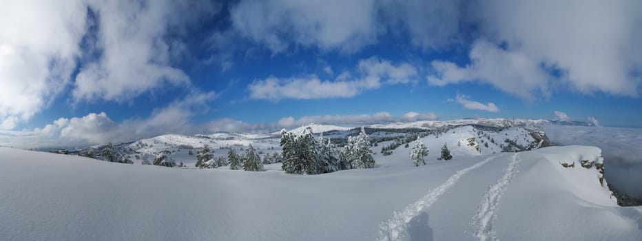 View of winter highland