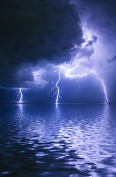 Thunderstorm above the sea