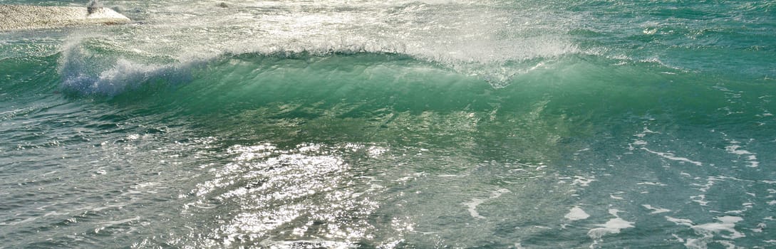 Transparent sea wave