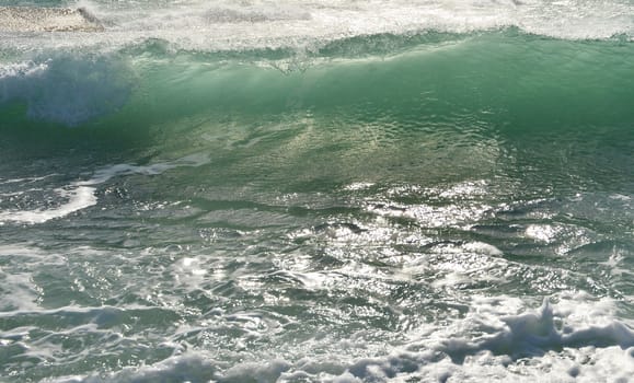 Transparent sea wave