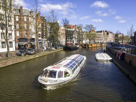 A tourist boat in Amsterdam