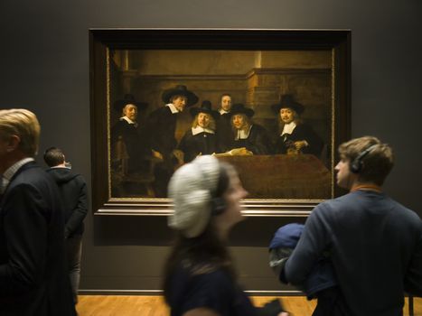 A famous painting of Rembrandt at Rijksmuseum in Amsterdam