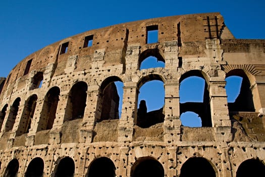 Photo shows remaining parts of the Rome empire ruins.