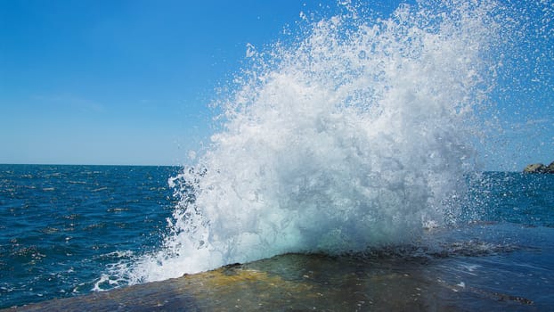 Seascape with seawall