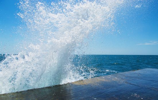 Seascape with seawall