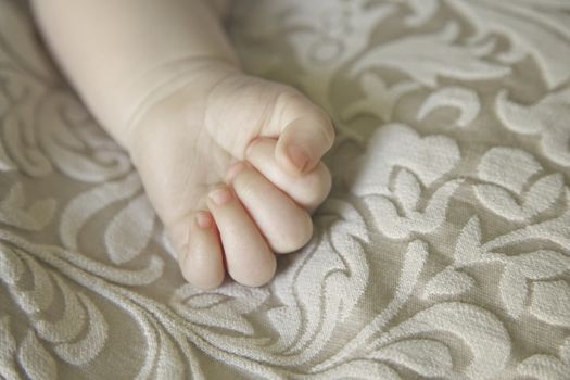 Baby's hand close up in detail