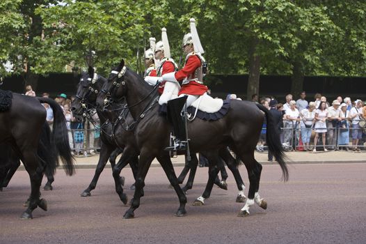 The Trooping of the Colors ion the Queen's Birthday one of London's Most Popular Annual Pageants
