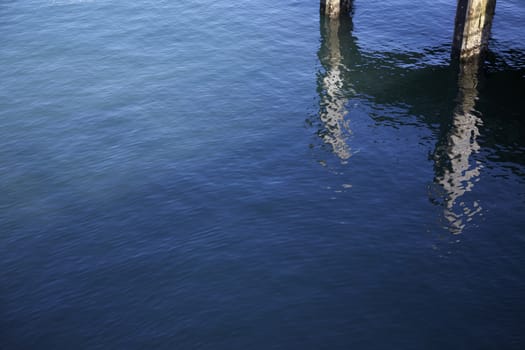 Water Surface Reflection With a Pier