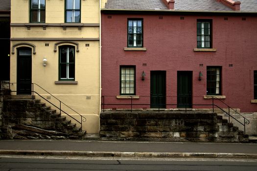 Colourful buildings in the Rocks in Sydney, Australia