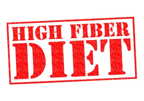 HIGH FIBER DIET red Rubber Stamp over a white background.