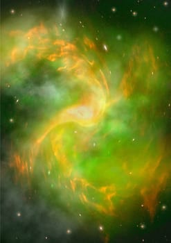 Stars and spiral galaxy in a free space. "Elements of this image furnished by NASA".
