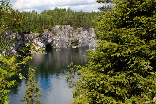 Famous Marble quarry, Ruskeala, in Republic of Karelia, Russia