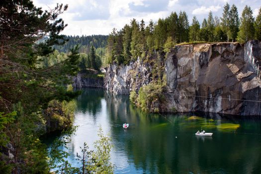 Famous Marble quarry, Ruskeala, in Republic of Karelia, Russia