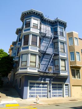 Typical residential architecture in San Francisco - blue house