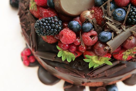 Piece of a pie with fresh fruit