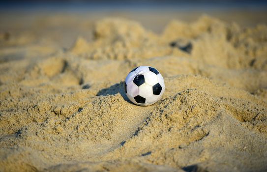 A soccer ball at a local beach